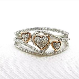 New Genuine .45ctw Diamond Hearts Ring Size: 7!